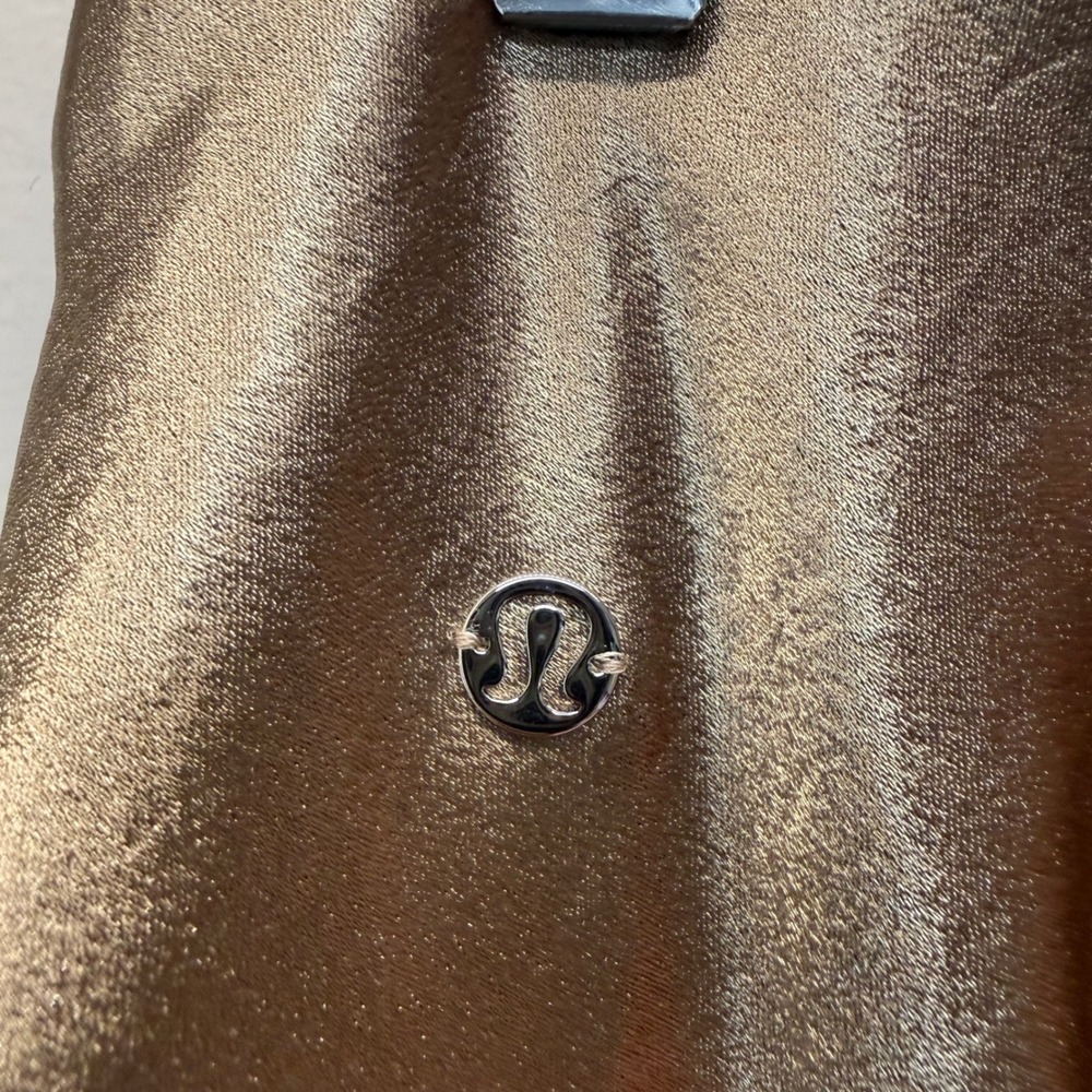 Lululemon Satin Midi Skirt Womens Medium Gold New High Rise Metallic LW8AO9S - Picture 7 of 7
